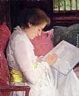 Julian Alden Weir Famous Paintings - The Lace Maker